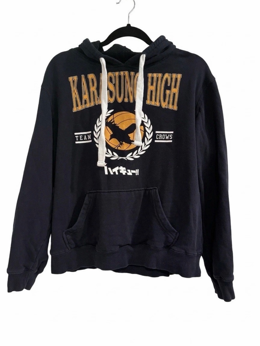 Haikyu!! Karasuno High Hoodie BoxLunch Crunchyroll Team Crows Black Size M